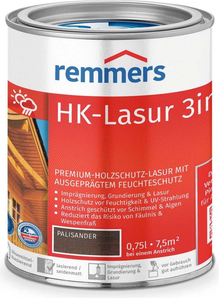 Remmers HK-Lasur 3in1 palisander (RC-720) 0,75 l, Holzlasur aussen