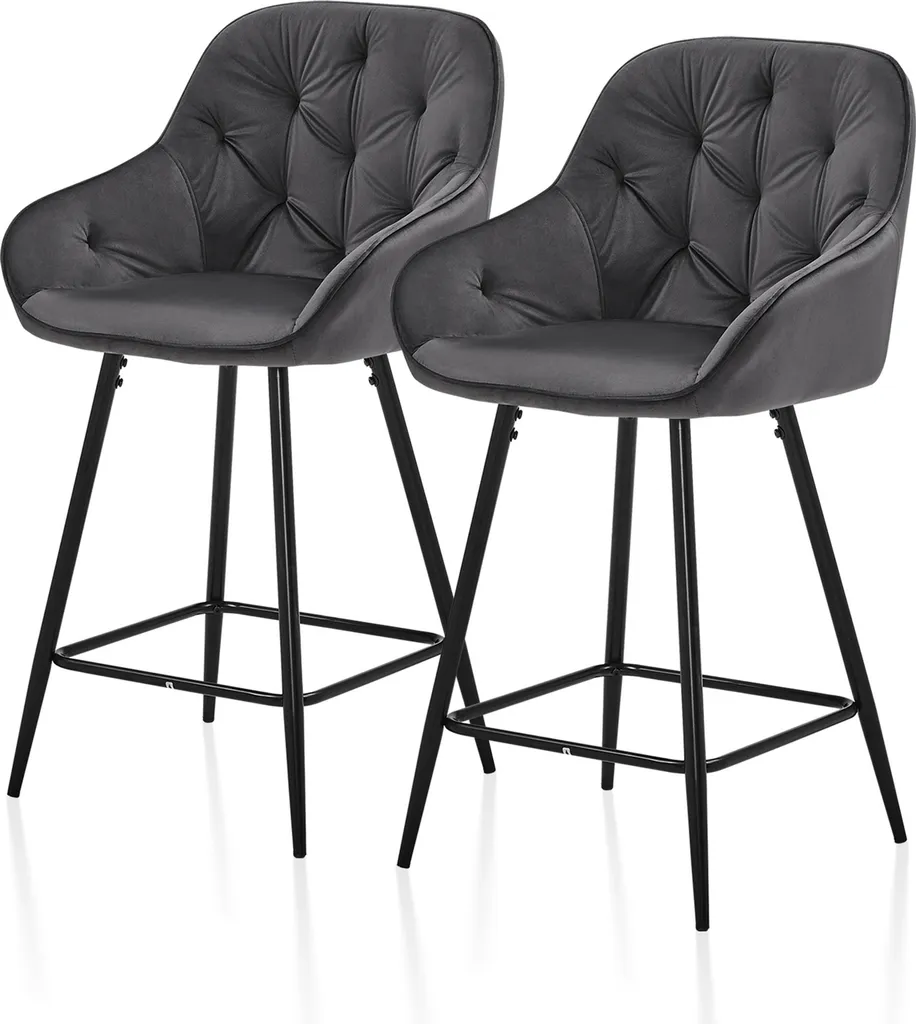 Tabouret de Bar Gris Velours 65 cm : Fini le Mal de Dos sur vos Hautes Chaises