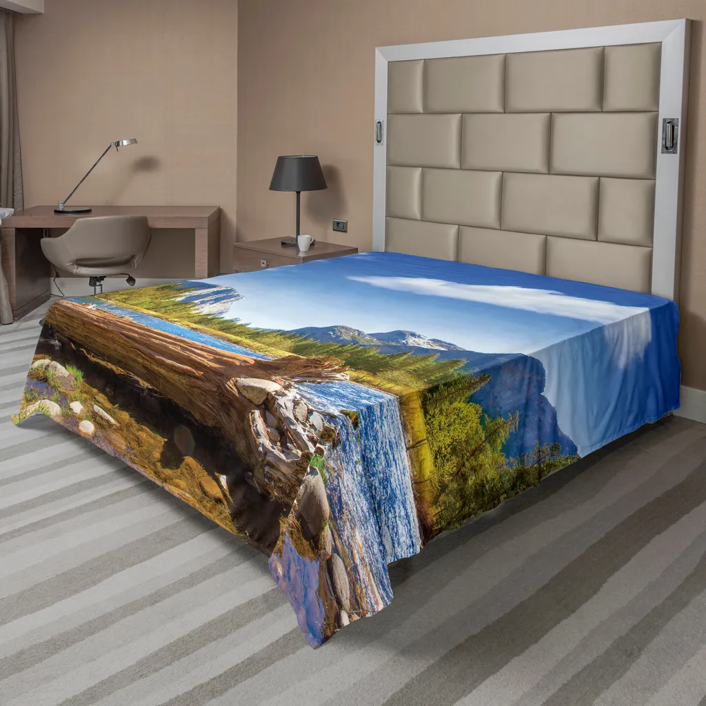 Drap supérieur doux Yosemite confortable 266x260 cm imprimé Waterscape