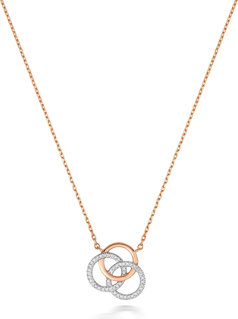 Collier en Diamant Brillant 0.07 Carat et Or Rose 9K - Finition Luxe
