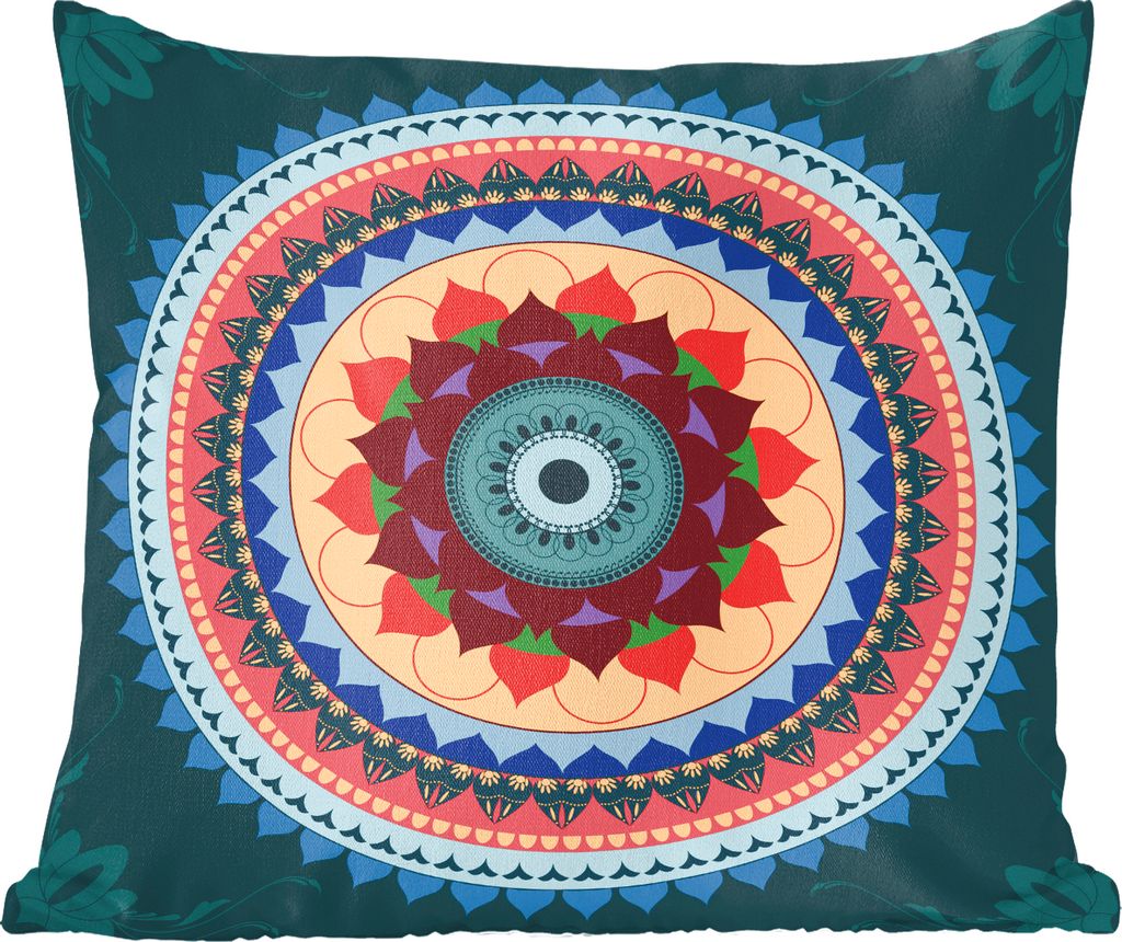 MuchoWow Zierkissen Sofakissen Wohnzimmer Dekokissen 45x45 cm Mandala-Rangoli - Schlafpolster - Polster für das Sofa