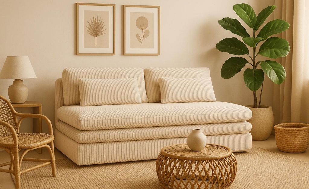 Kaiser Möbel Schlafsofa mit bettkasten OLIA, stoff Poso, Beige