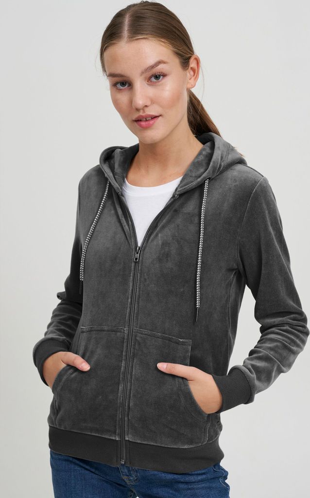 OXMO OXNicky Damen Sweatjacke Kapuzenjacke Hoodie mit Kapuze Kängurutasche Baumwollmischung Regular fit