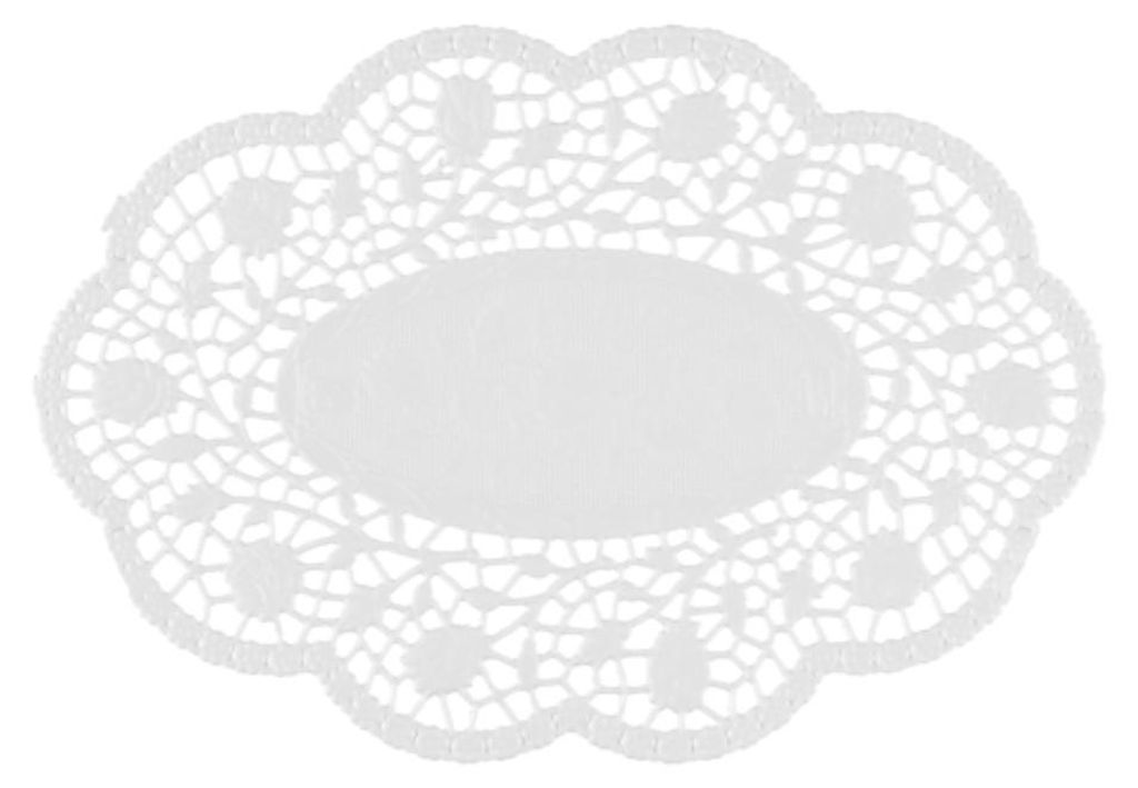 500 Papstar Mokkadeckchen oval 24 cm x 16,5 cm weiss 12286 Produktbild 