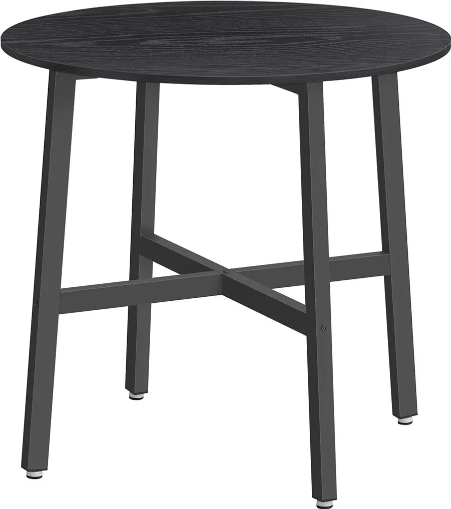 Table ronde de salle à manger gain de place en ébène noir pour 4 personnes