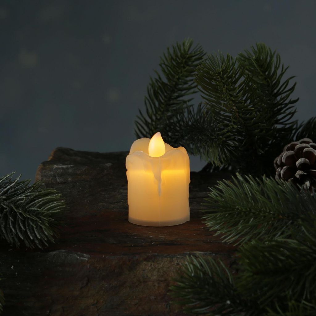 LED Kerze Mini - Kunststoff - gelb flackernde LED - H: 6cm, Produktbild 