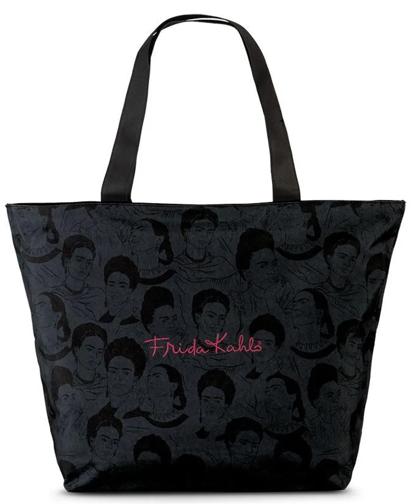 Borsa Eco Shopper Frida Kahlo Nera | Shopping Bag Sostenibile