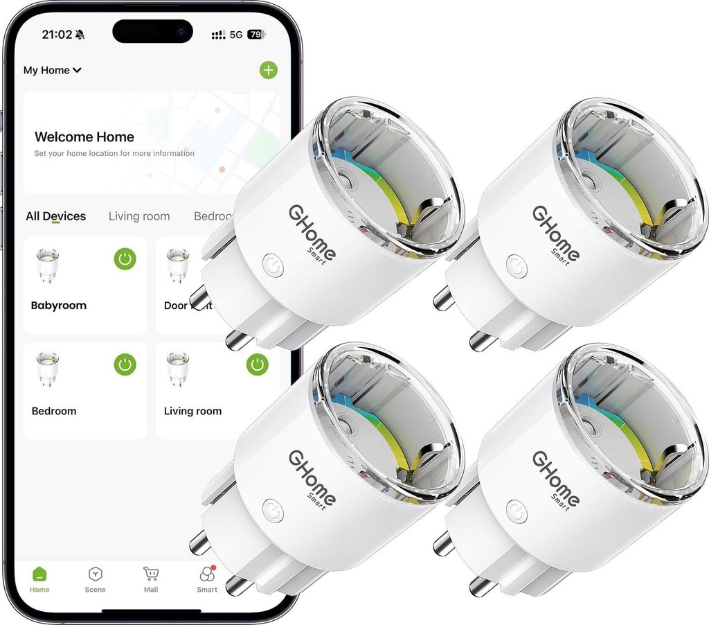 Prise WiFi intelligente GHome –compacte pour votre maison Image du produit 