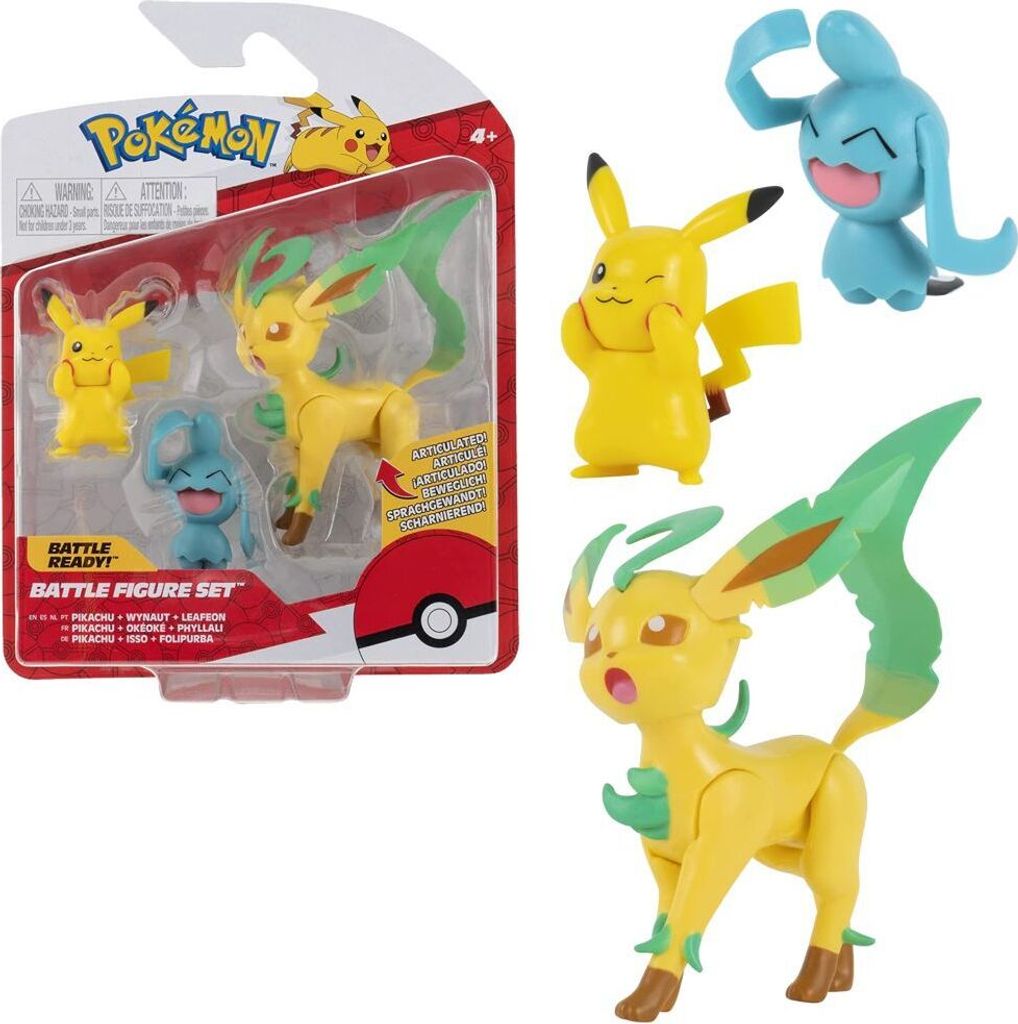 Boti Pokemon Battle Figuren Pikachu, Isso und Folipurba 3er Set