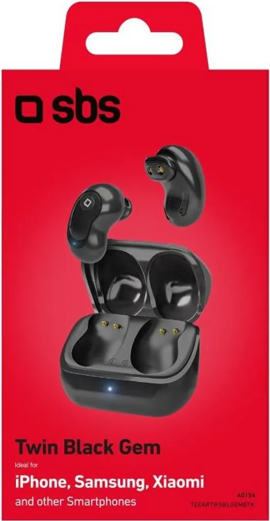 Écouteurs Bluetooth SBS Noirs avec Micro et Commandes Tactiles TWS