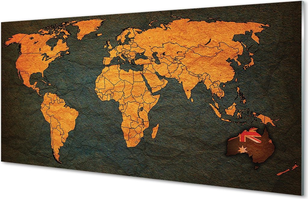 Glasbilder 120x60 Wandkunst Gold Karte