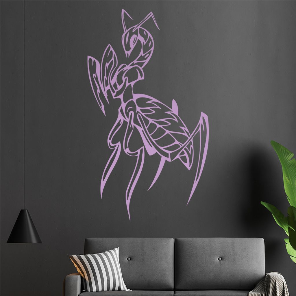 Gottesanbeterin Wandtattoo in 6 Größen - Wandaufkleber Wall Sticker - Dekoration, Küche, Wohnzimmer, Schlafzimmer, Badezimmer