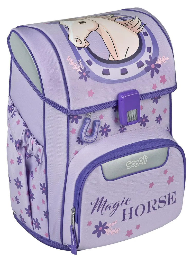 Sac d'école Scooli EasyStart Magic Horse lilas idéal pour le CP au CE2