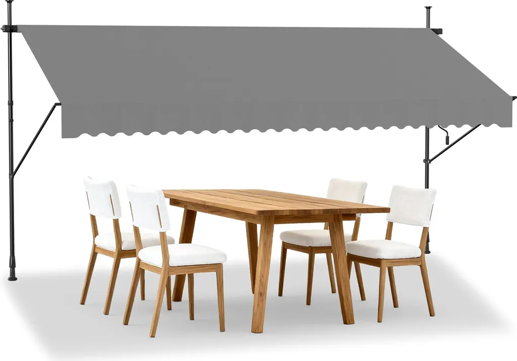 Tenda da Balcone Retrattile 400cm Grigia | Sessamen-LP Senza Foratura