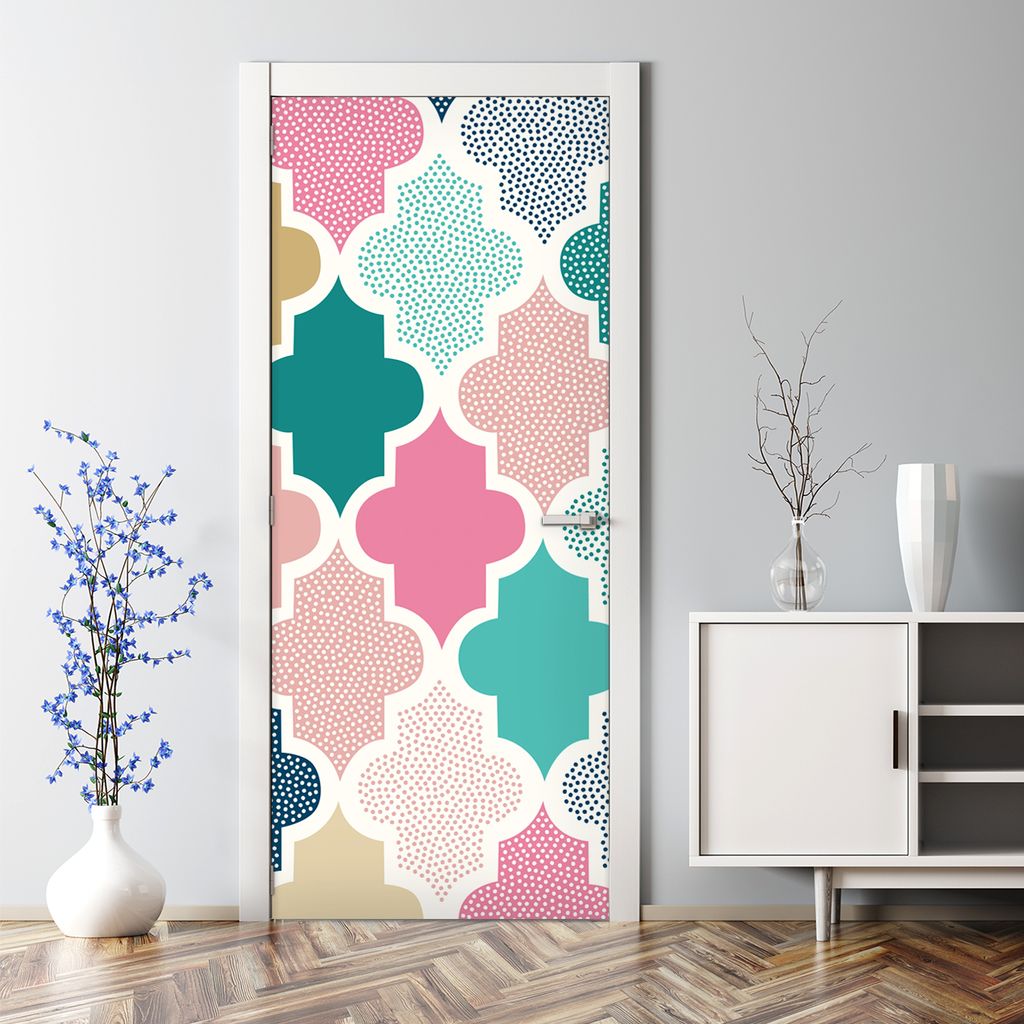 Dekorative Türaufkleber Aufkleber selbstklebend Abnehmbarerdeko Zickzack Abstrakt 70 x 200 cm
