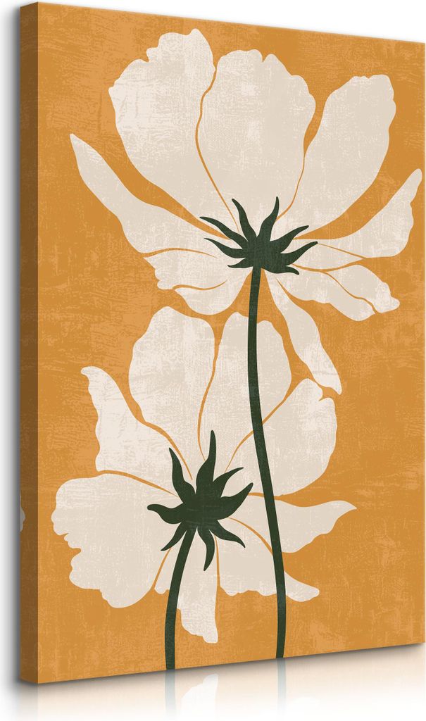 Muralo Leinwandbild Canvas für Schlafzimmer BLUMEN Feldpflanzen Natur Boho Br. 60cm x Hö. 90cm