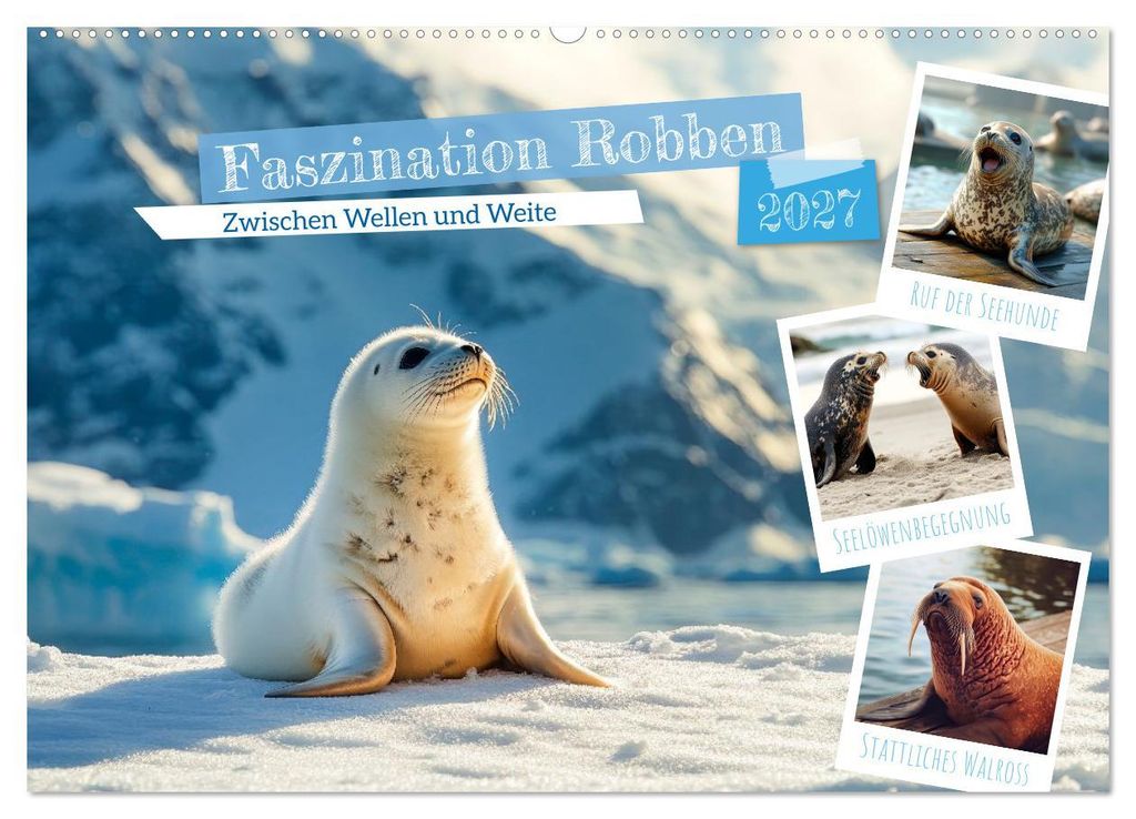 Faszination Robben - Zwischen Wellen und Weite (Wandkalender 2027 DIN A2 quer), CALVENDO Monatskalender