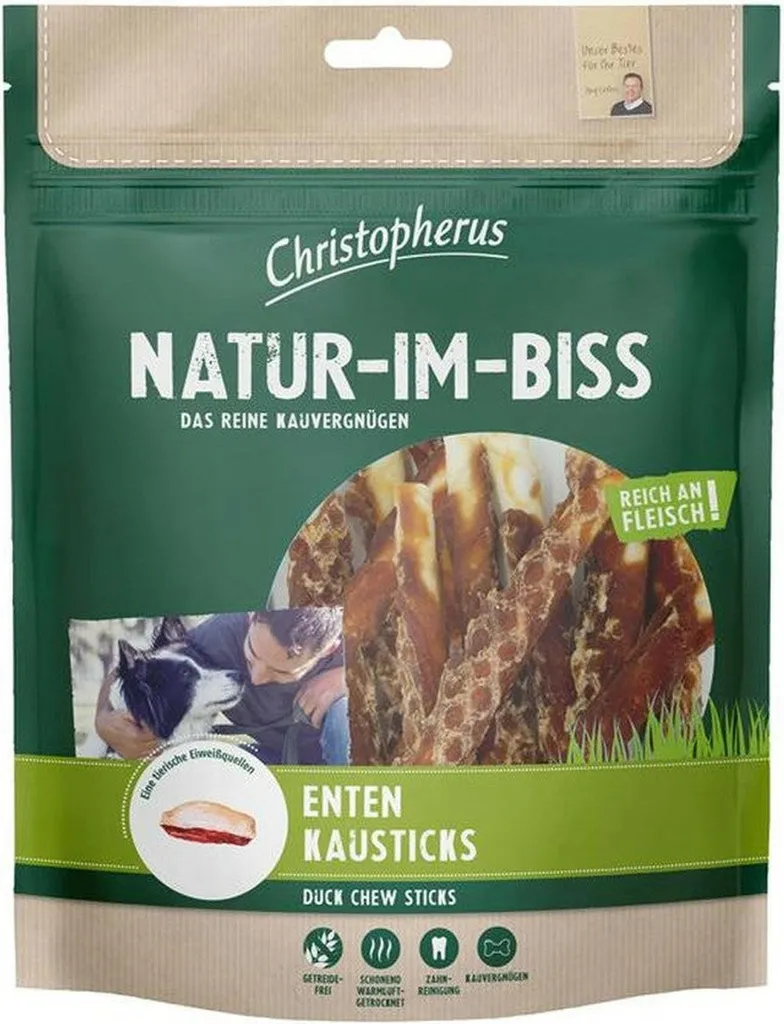 Snack Naturali per Cani Christopherus Anatra - Multipack 5x300g Grain-Free