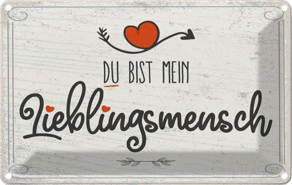 vianmo Blechschild 20x30 cm Du bist mein Lieblingsmensch Herz Spruch Zitat