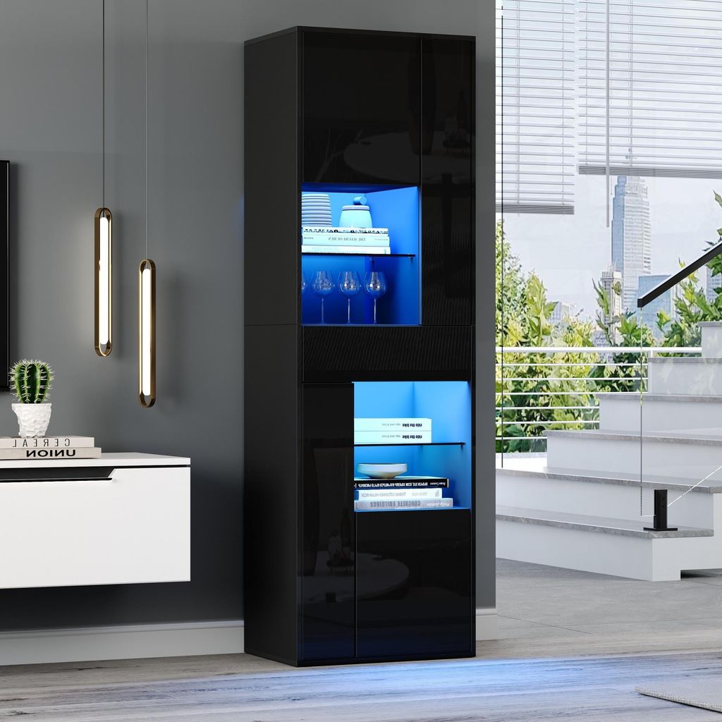 MODFU Vitrine Moderne avec 1 Tiroir et 4 Compartiments - Image du produit 