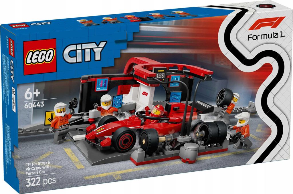 LEGO City Formule 1 pitstop met pitcrew en Ferrari Productafbeelding 