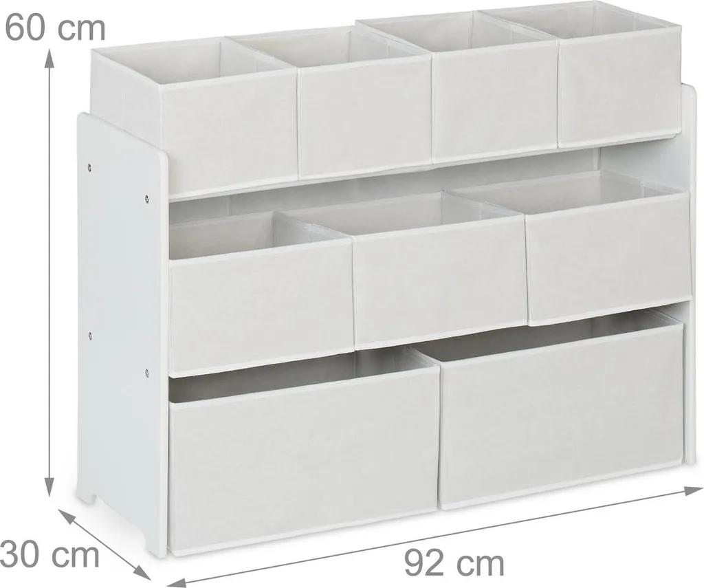 Bibliothèque enfant 9 cases multicolores structure robuste bois et MDF - 4