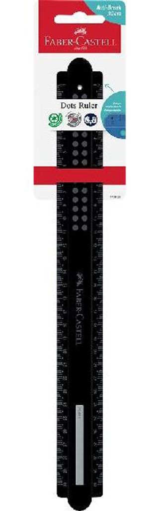 Faber Castell Lineal 30 cm bruchsicher Dots schwarz