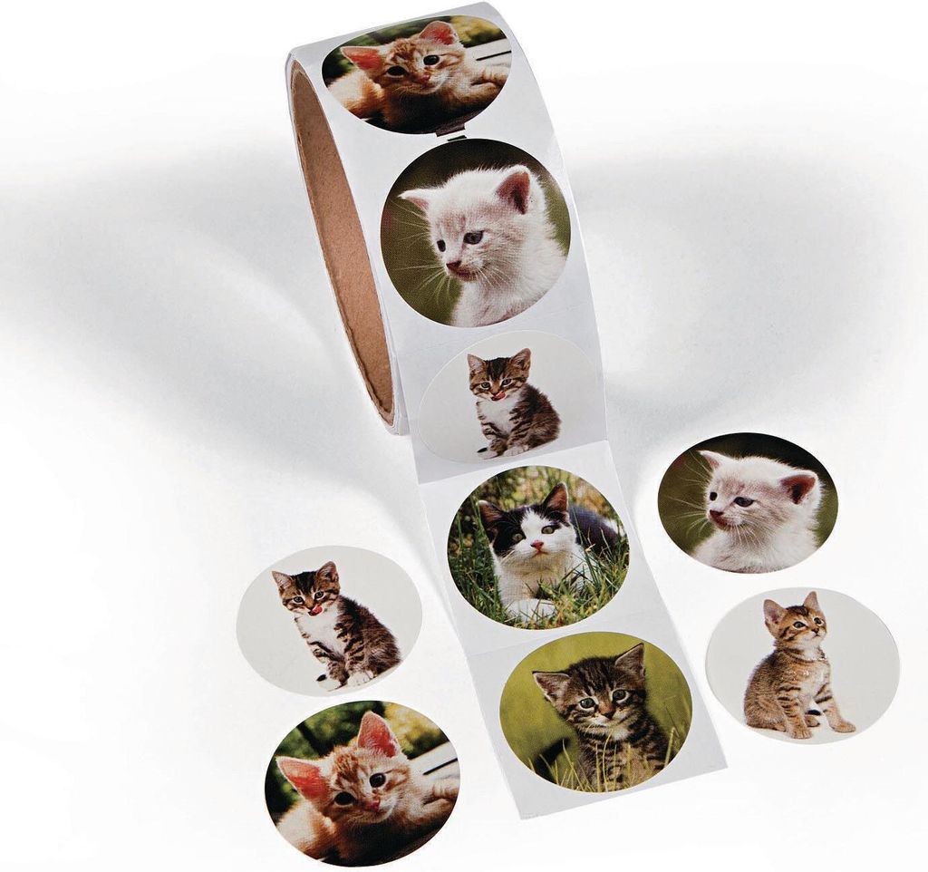 Katzen Aufkleber Sticker 100 Stück