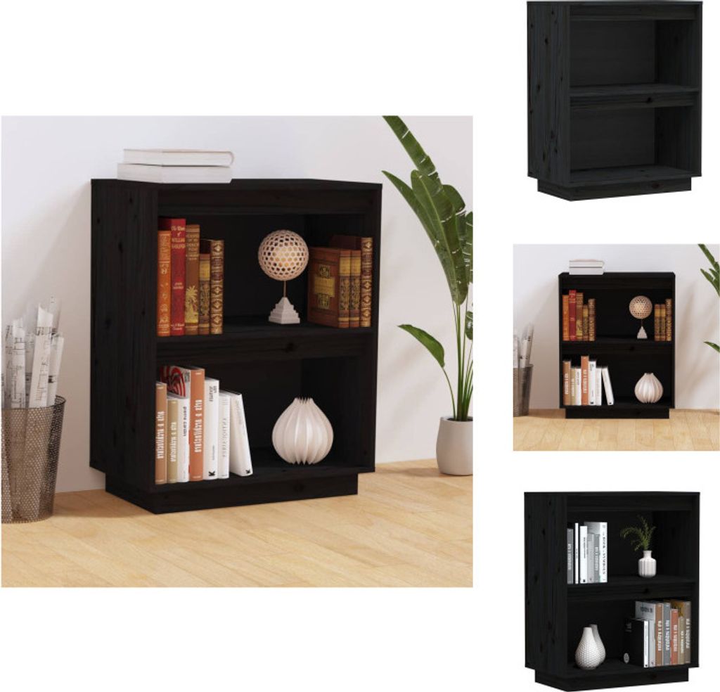 vidaXL Beistellschrank Schwarz 60x34x75 cm Massivholz Kiefer - Sideboards