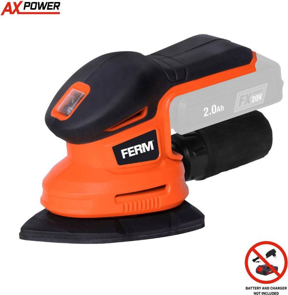 FERM AX-POWER – Akku-Schleifer 20 V – ohne Akku & Ladegerät
