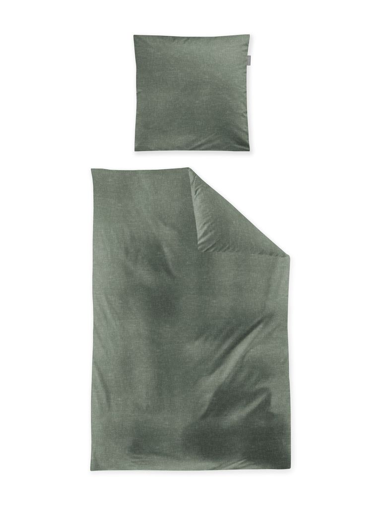 Irisette Edel-Feinbiber Bettwäsche-Garnitur Koala 8544 Farbe grün 200x200+2x80x80cm