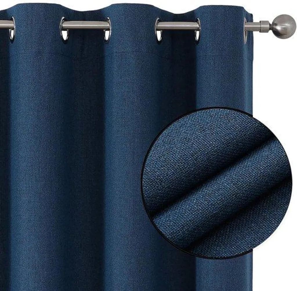 Rideaux occultants en lin lot de 2 opaques 140x260cm gris anthracite