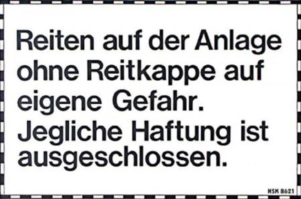 Hinweisschild - Reiten auf der Anlage.. - 308621 - Gr. ca. 30 x 20cm