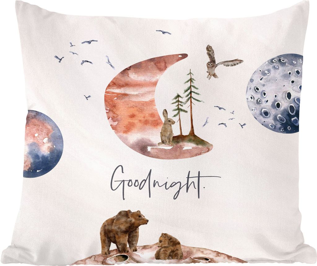 MuchoWow Zierkissen Sofakissen Wohnzimmer Dekokissen 50x50 cm Zitate - Gute Nacht - Sprichwörter - Kinder - Jungen - Mädchen - Kind - Komfort -...