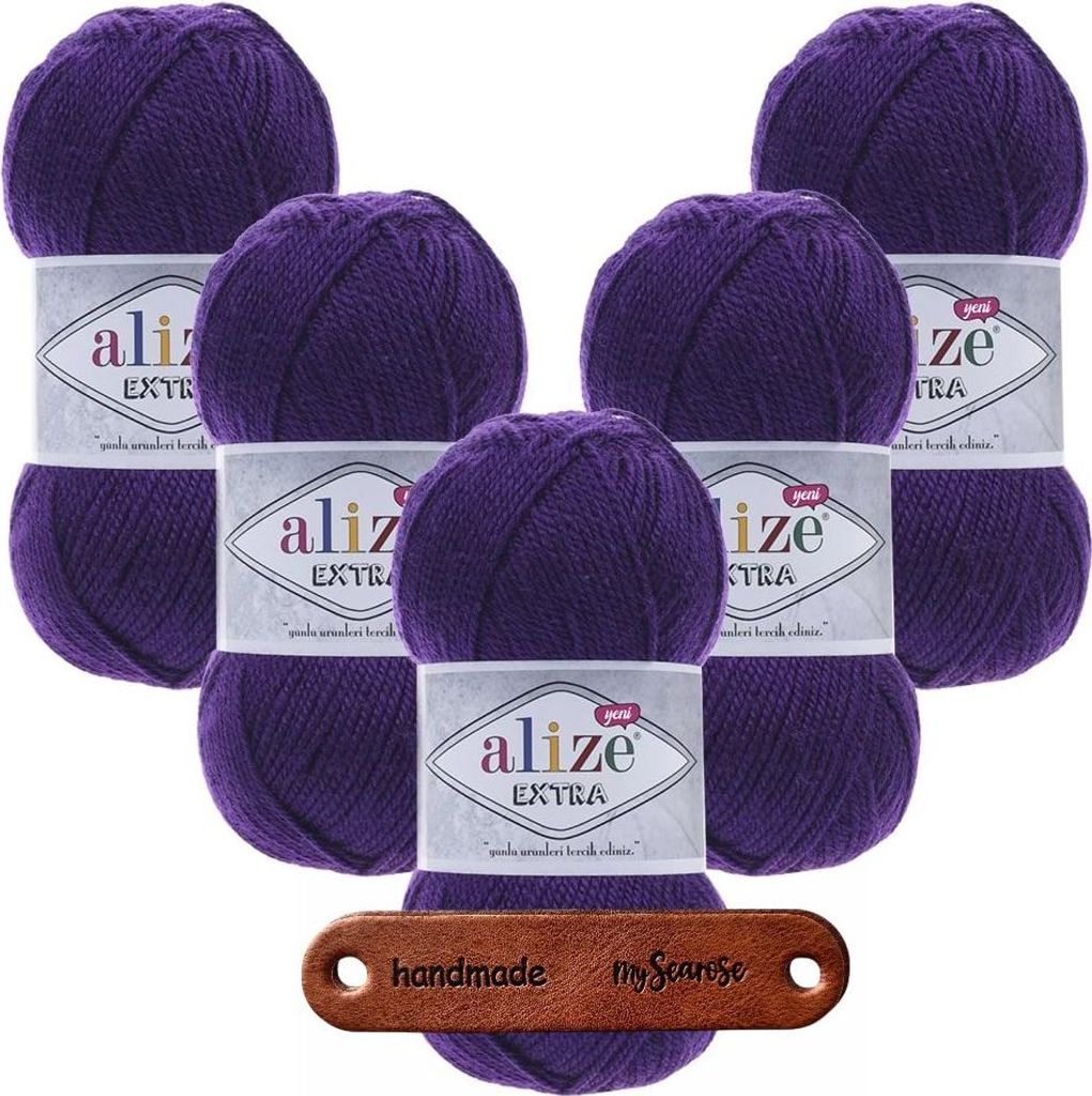 5 x ALIZE Extra 74 Purple mit Label