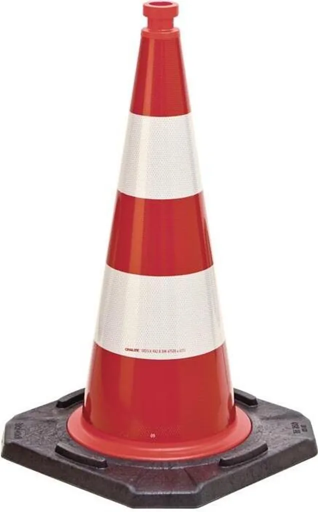 Cône de signalisation 5,8kg stable avec base 45x45cm testé BAST