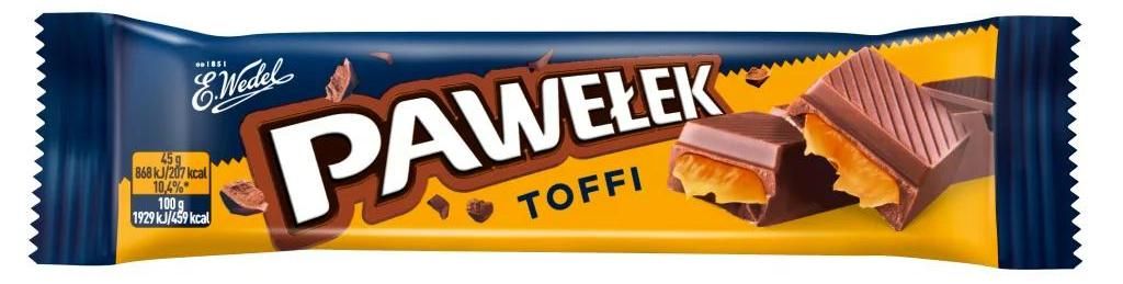 Wedel "Pawelek Toffi" Gefüllte Milchschokoladenriegel mit Produktbild 