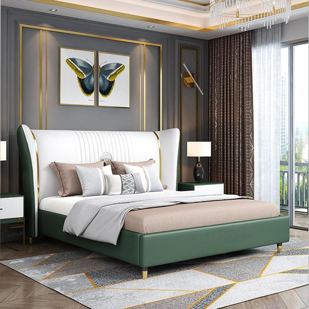 Luxus Schlafzimmer Bett Nachttisch Kommode 3 tlg. Set Design Betten Edelstahl