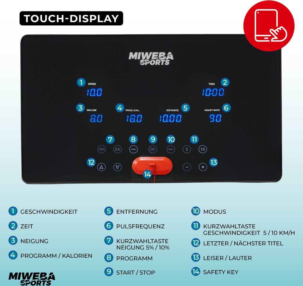 Miweba Sports Laufband Home Track HT3000 | Klappbar - Produktbild 6