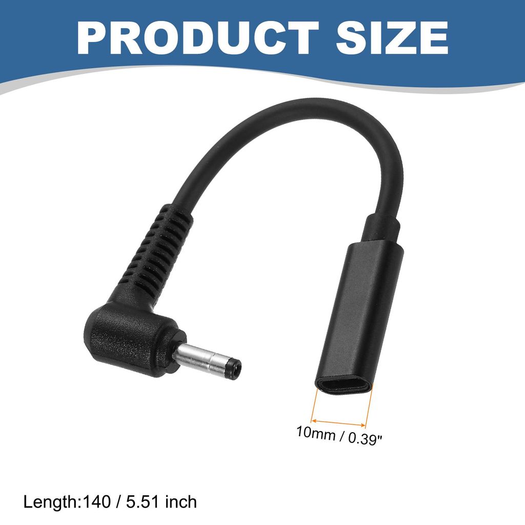 1 Stš¹ck TYPE-C auf DC Winkel-Stecker Kable, USB-C Buchse zu 4 x 1.7mm Stecker fš¹r Telefon, Laptop, Schwarz