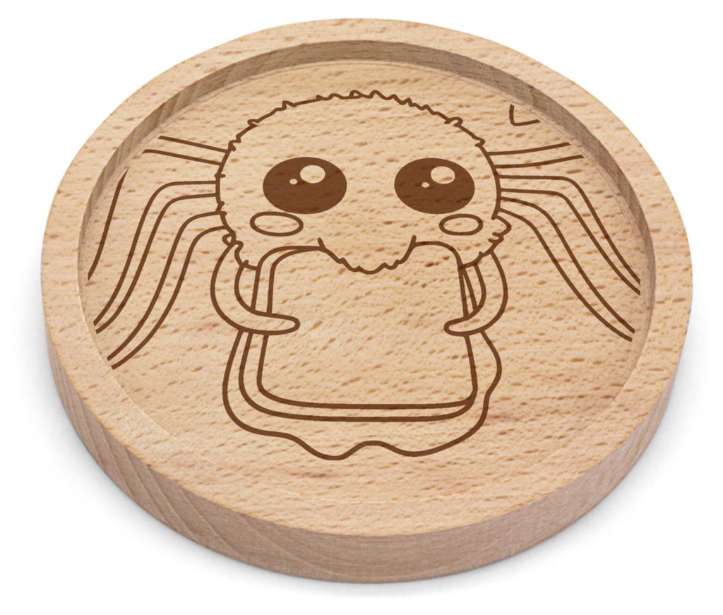 Mr. & Mrs. Panda Tischuntersetzer Spinne Agathe Sandwich - Transparent - Geschenk, Hunger, Coaster, Holz-Untersetzer, Tassen-Untersetzer, Glas-Unte...
