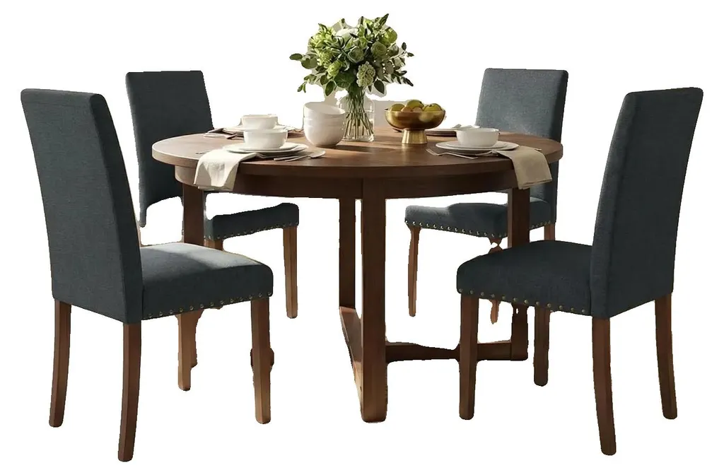 Chaises de Table en Tissu avec Assise Rembourrée Grise - Design Moderne