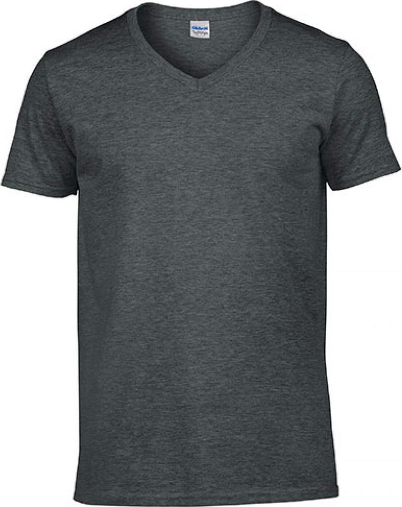 Gildan 64V00 | Softstyle V-Neck Herren T-Shirt - Farbe: Dark Heather - Größe: L