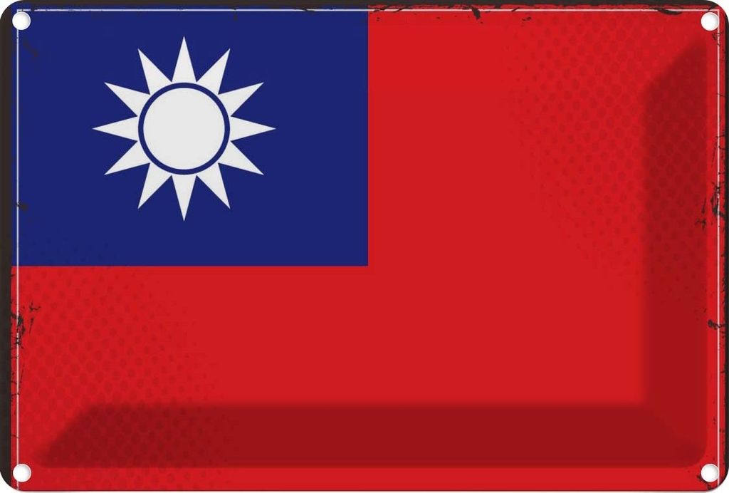 vianmo Blechschild 20x30 cm China Taiwan Flagge Fahne Wappen