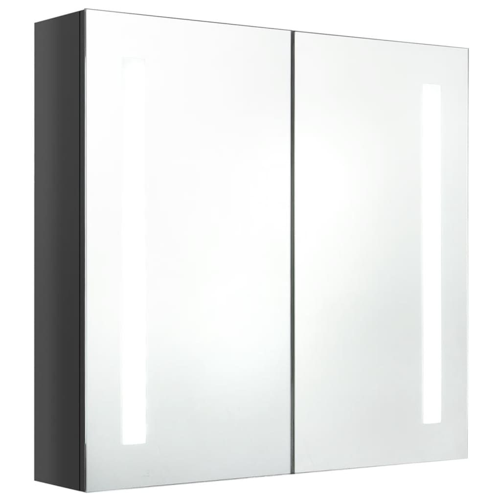 vidaXL Armoire à miroir LED pour salle de bain Gris Image du produit 