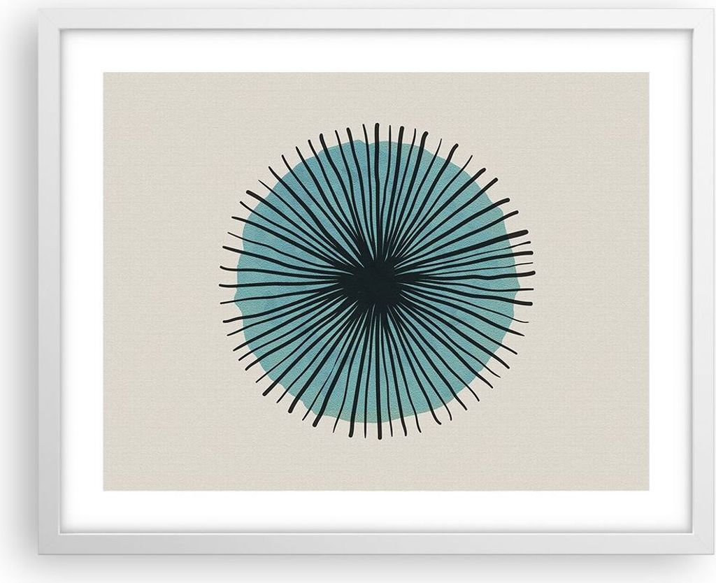 Gerahmtes Poster - Weißer Rahmen - Auge Abstraktion Modern - 50x40 cm - Wand Bild - Wanddeko - Wandbilder - Kunstposter - Wandposter - Bilderrahme...