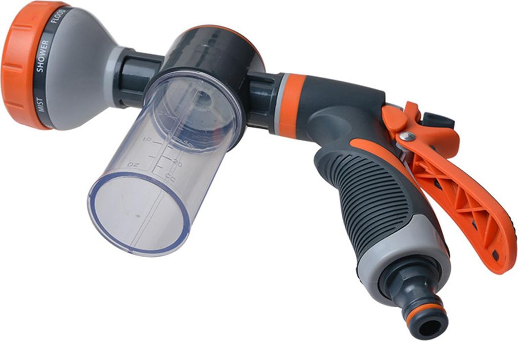 MODFU Wasserpistolen mit Gummibeschichtung, Autowaschpistole 8 Funktionen, Mehrfachdüse Waschpistole, Schaum Wasserpistole Auto, Ergonomischer Griff