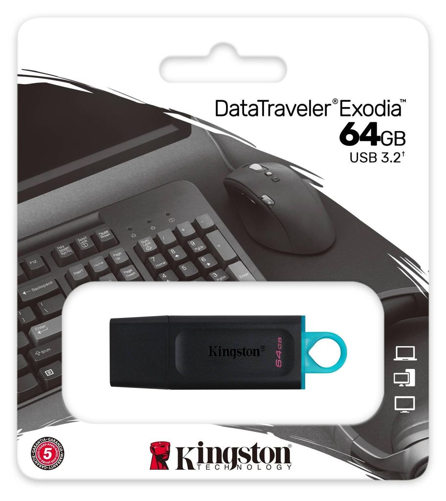 KINGSTON 64GB USB3.2 Gen 1 DataTraveler Exodia (černá + Obrázek produktu 
