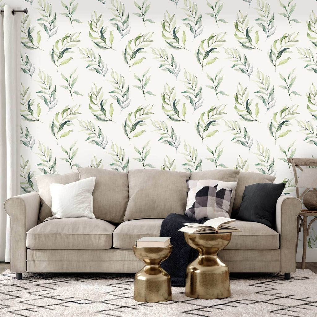Vlies Tapete - Dancing Green 50x1000 cm Blätter b-B-10054-j-a