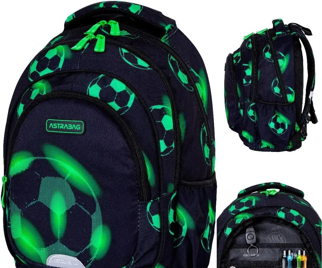 Neo Football Sac à dos scolaire à 3 compartiments Football AB330 Astra